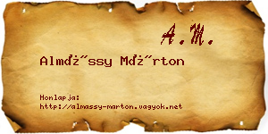Almássy Márton névjegykártya